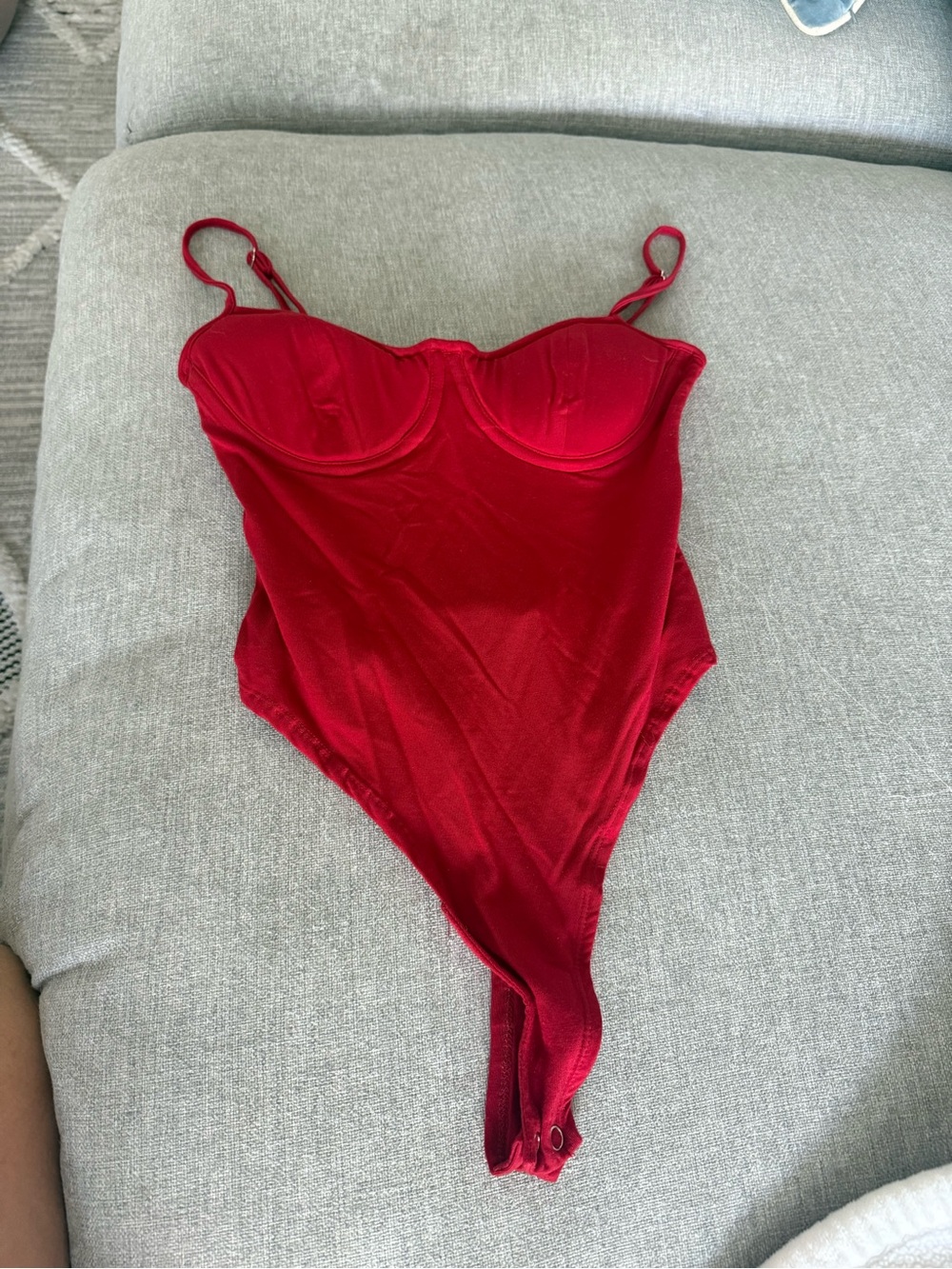 Reformation Red Bustier Bodysuit
